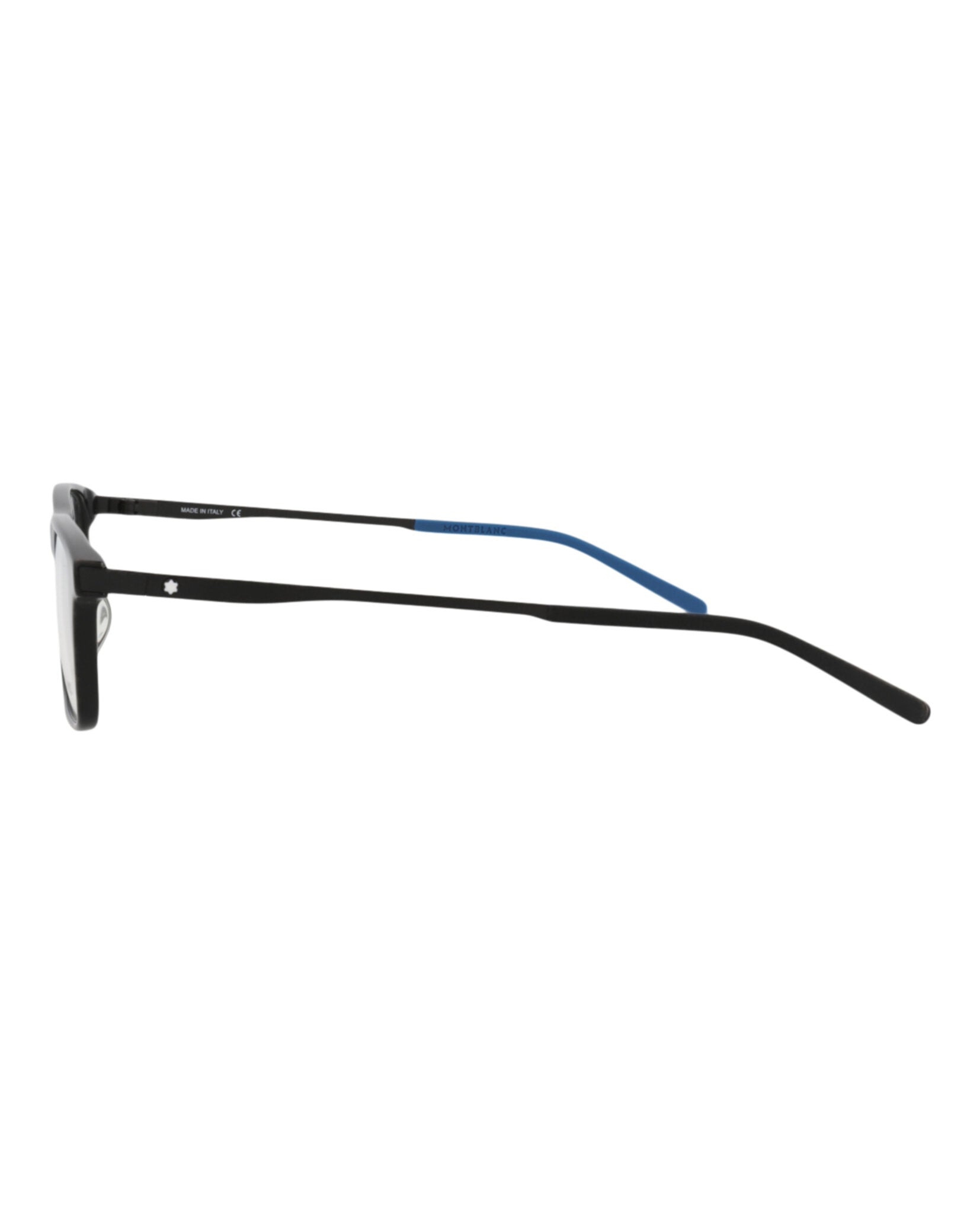 Montblanc Mens Square/Rectangle Black Black Transparent Fashion Designer Eyewear