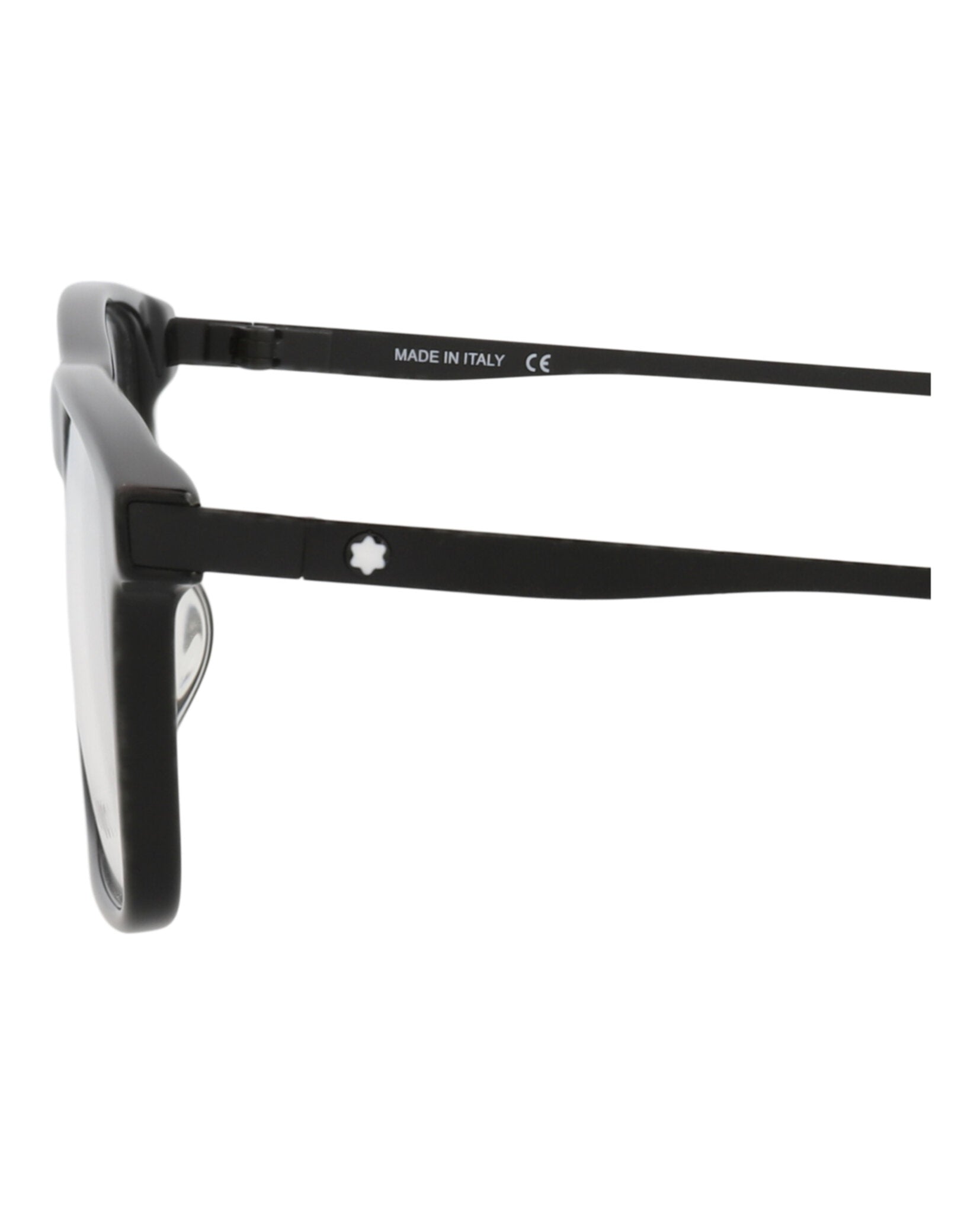 Montblanc Mens Square/Rectangle Black Black Transparent Fashion Designer Eyewear