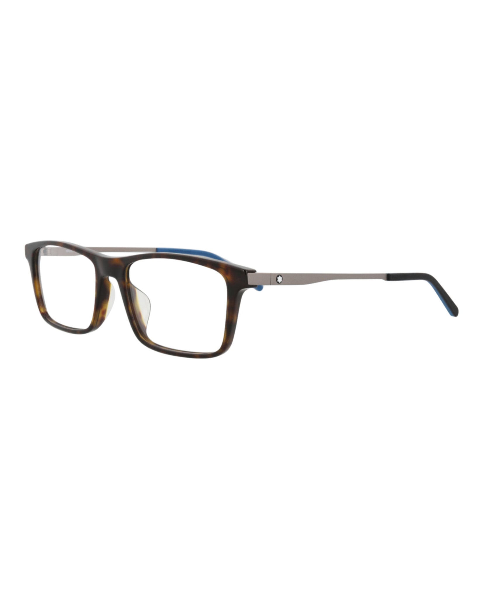 Montblanc Mens Square/Rectangle Havana Ruthenium Transparent Fashion Designer Eyewear