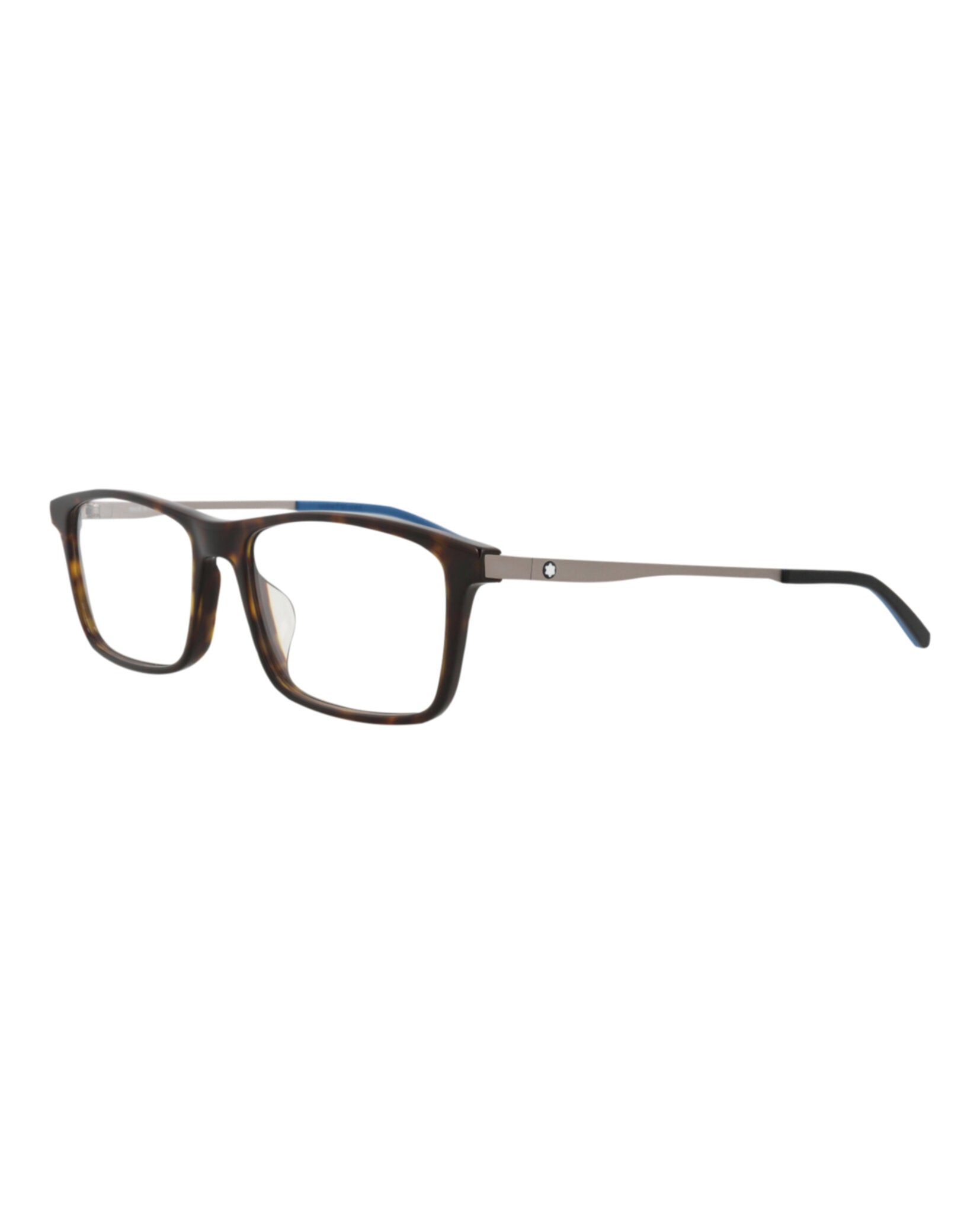 Montblanc Mens Square/Rectangle Havana Ruthenium Transparent Fashion Designer Eyewear