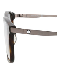 Montblanc Mens Square/Rectangle Havana Ruthenium Transparent Fashion Designer Eyewear