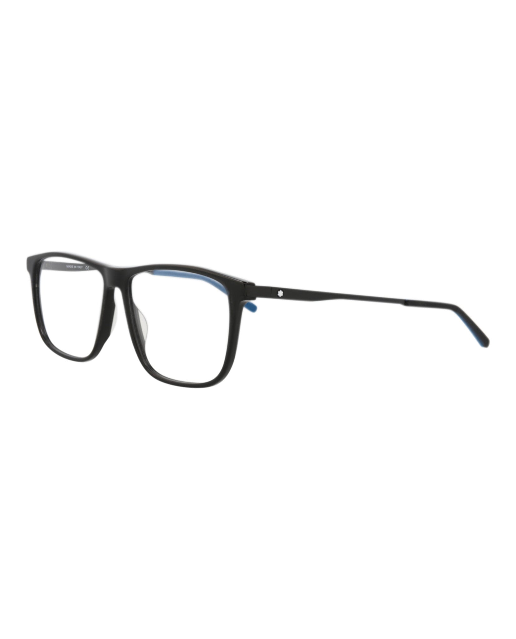 Montblanc Mens Square/Rectangle Black Black Transparent Fashion Designer Eyewear
