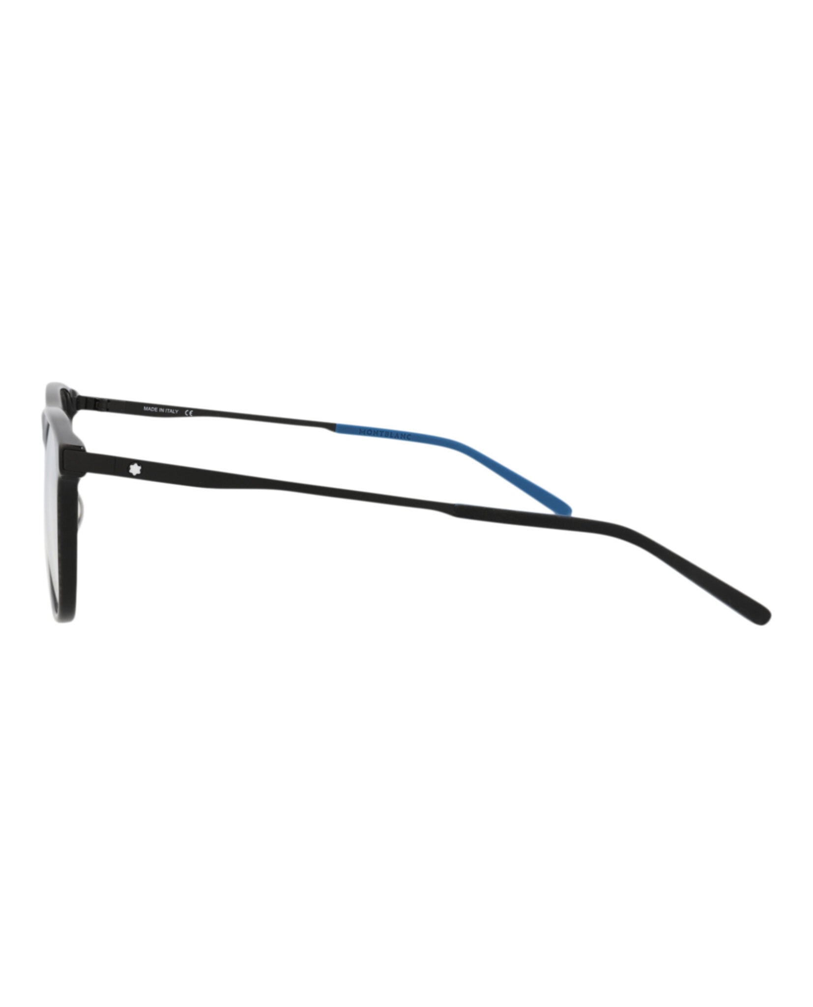 Montblanc Mens Square/Rectangle Black Black Transparent Fashion Designer Eyewear