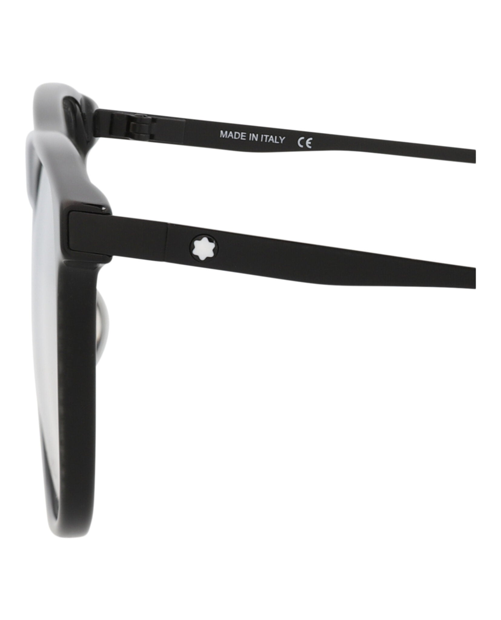 Montblanc Mens Square/Rectangle Black Black Transparent Fashion Designer Eyewear