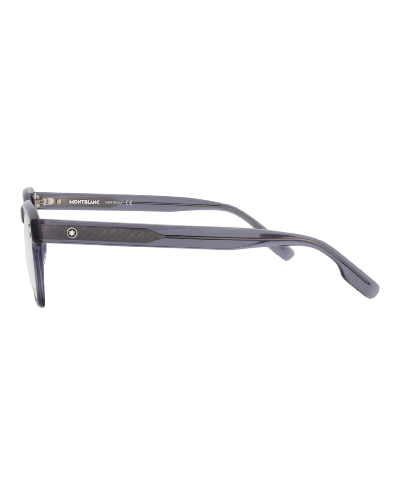 Montblanc Mens Square/Rectangle Blue Blue Transparent Fashion Designer Eyewear