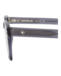 Montblanc Mens Square/Rectangle Blue Blue Transparent Fashion Designer Eyewear