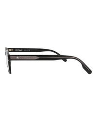 Montblanc Mens Square/Rectangle Black Black Transparent Fashion Designer Eyewear