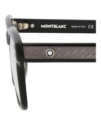 Montblanc Mens Square/Rectangle Black Black Transparent Fashion Designer Eyewear