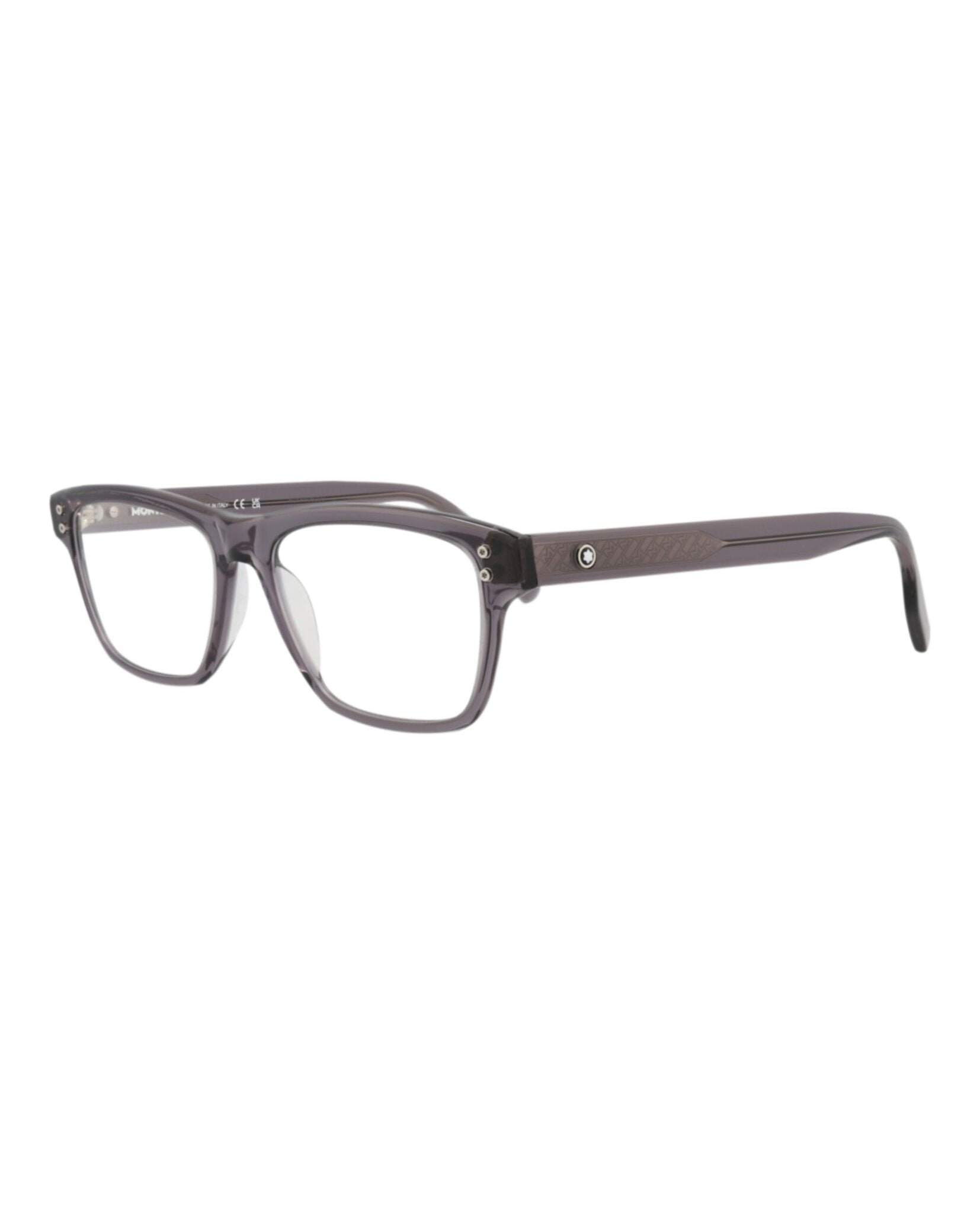 Montblanc Mens Square/Rectangle Grey Grey Transparent Fashion Designer Eyewear