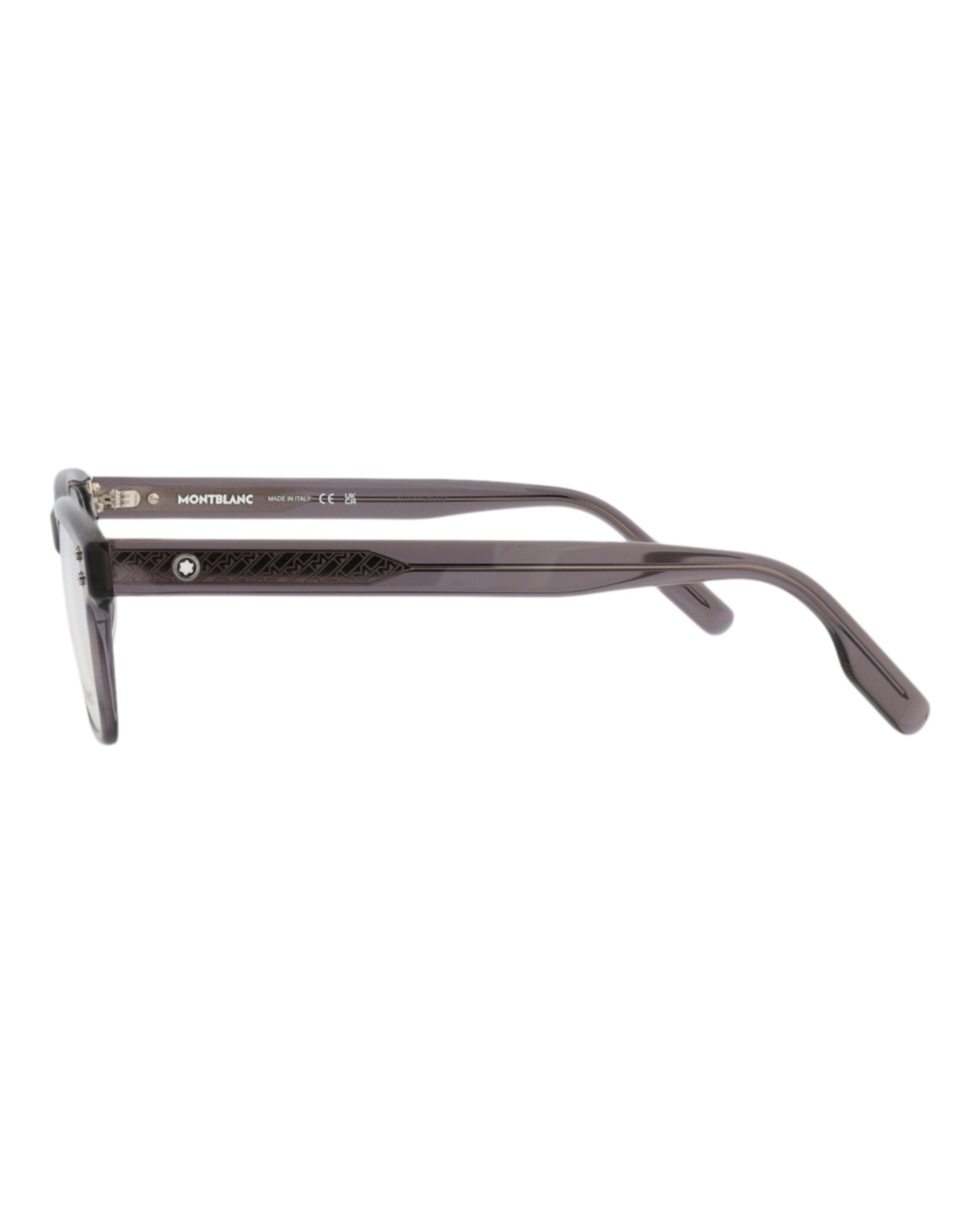Montblanc Mens Square/Rectangle Grey Grey Transparent Fashion Designer Eyewear