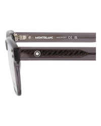 Montblanc Mens Square/Rectangle Grey Grey Transparent Fashion Designer Eyewear