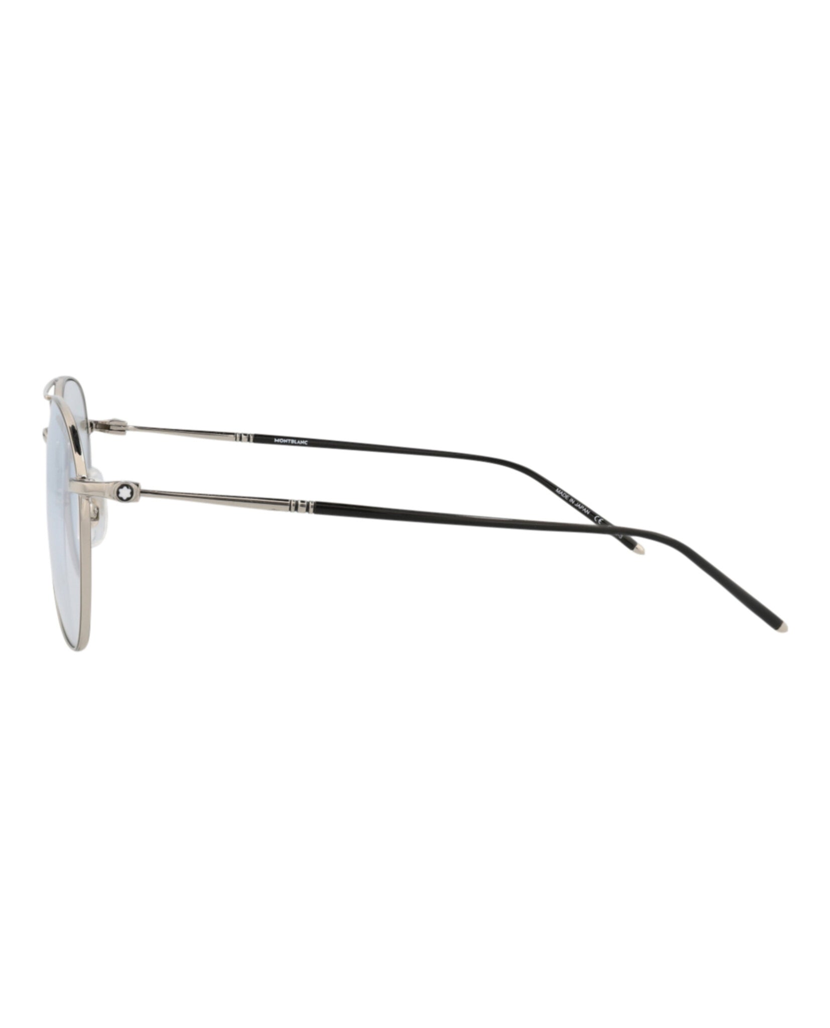 Montblanc Montblanc Mens Aviator Silver Silver Transparent Fashion Designer Eyewear
