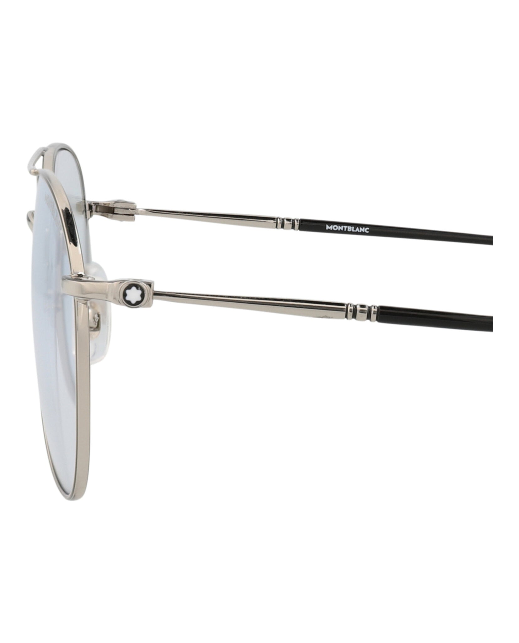 Montblanc Montblanc Mens Aviator Silver Silver Transparent Fashion Designer Eyewear