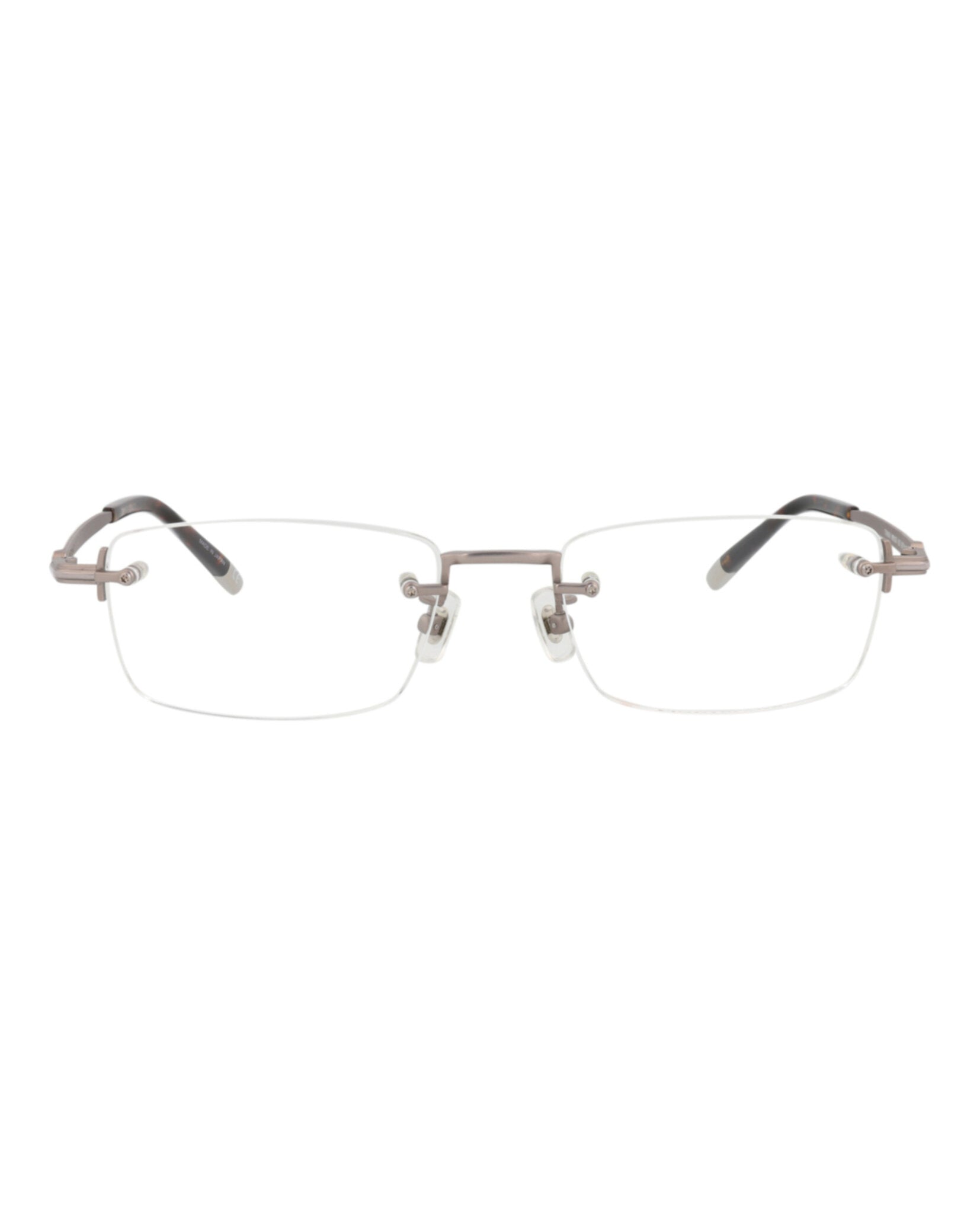 Montblanc Mens Square/Rectangle Ruthenium Ruthenium Transparent Fashion Designer Eyewear
