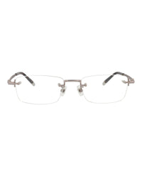 Montblanc Mens Square/Rectangle Ruthenium Ruthenium Transparent Fashion Designer Eyewear