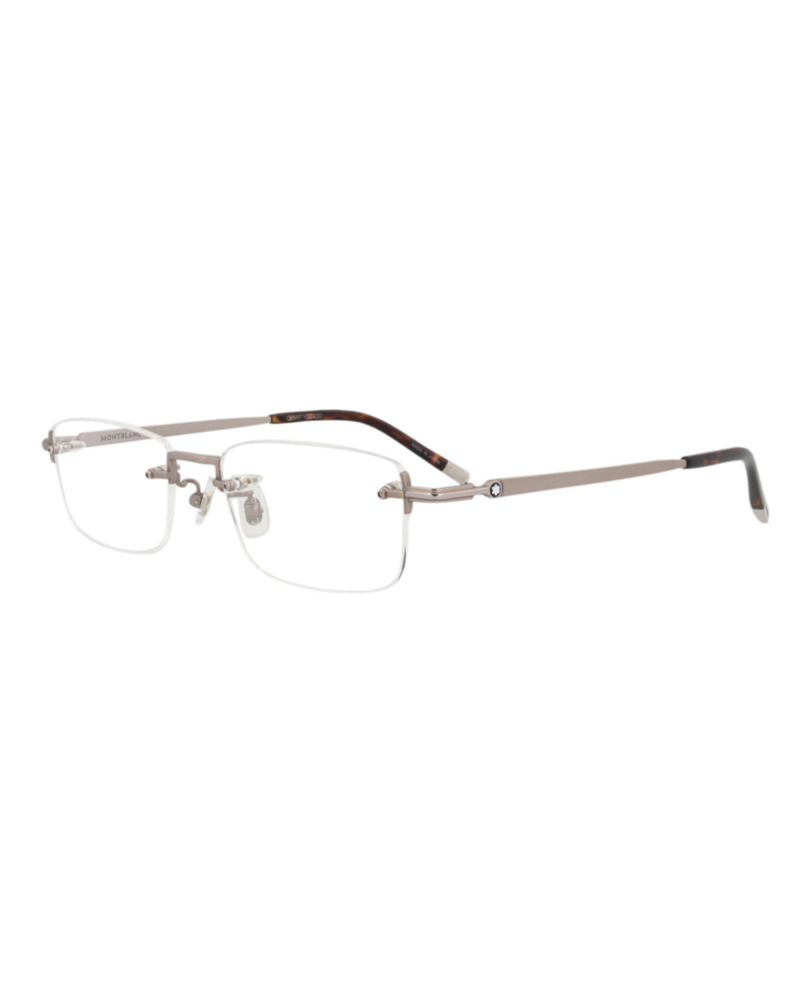Montblanc Mens Square/Rectangle Ruthenium Ruthenium Transparent Fashion Designer Eyewear
