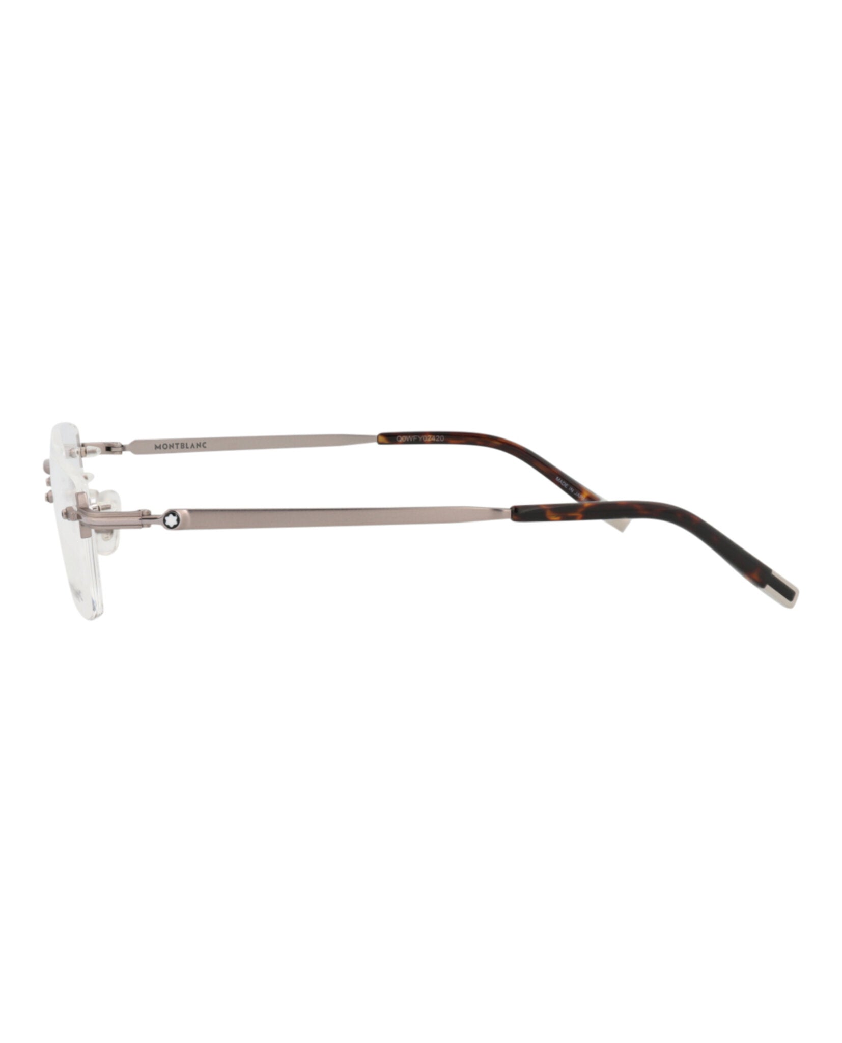 Montblanc Mens Square/Rectangle Ruthenium Ruthenium Transparent Fashion Designer Eyewear