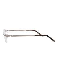 Montblanc Mens Square/Rectangle Ruthenium Ruthenium Transparent Fashion Designer Eyewear