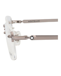 Montblanc Mens Square/Rectangle Ruthenium Ruthenium Transparent Fashion Designer Eyewear