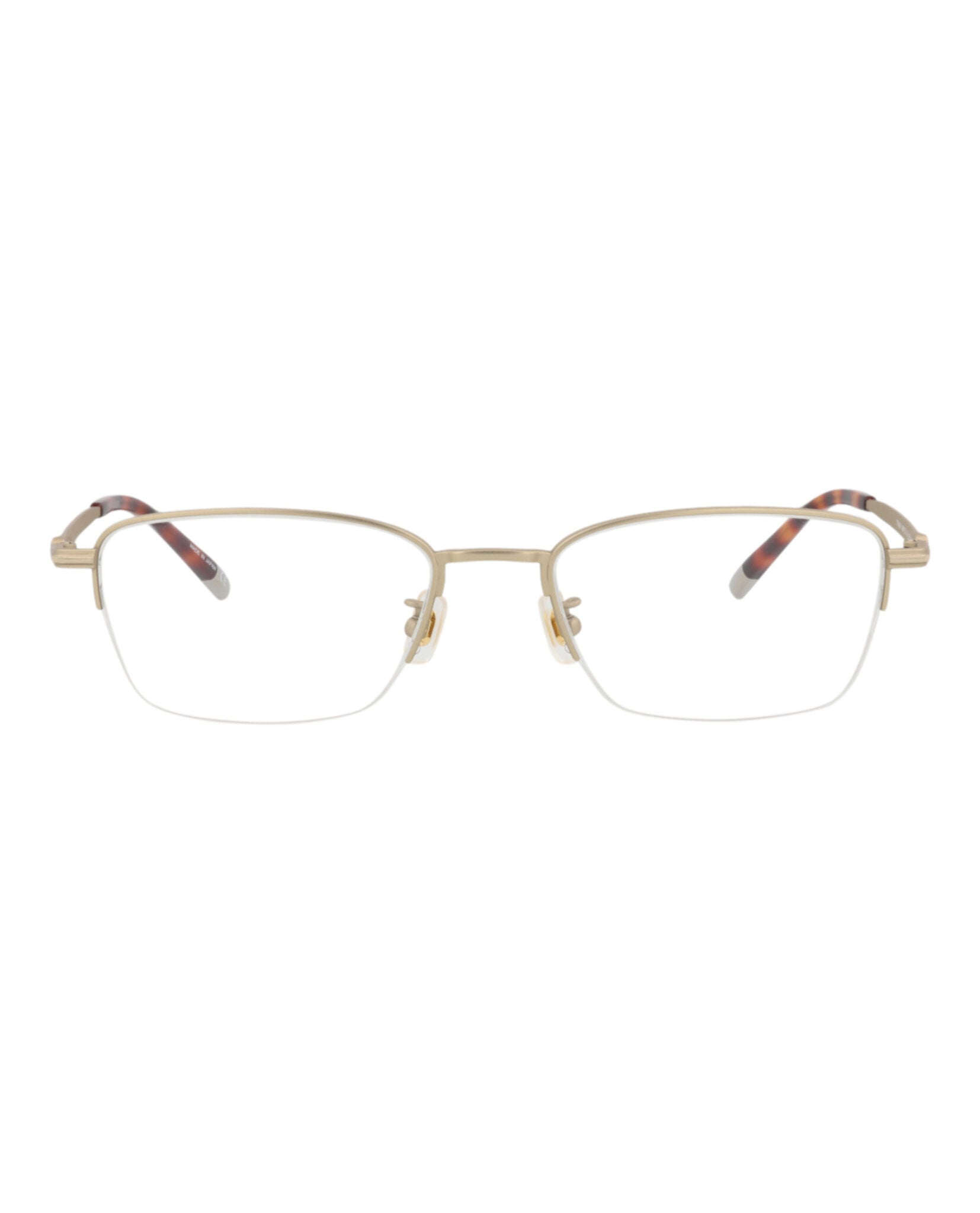Montblanc Mens Square/Rectangle Gold Gold Transparent Fashion Designer Eyewear