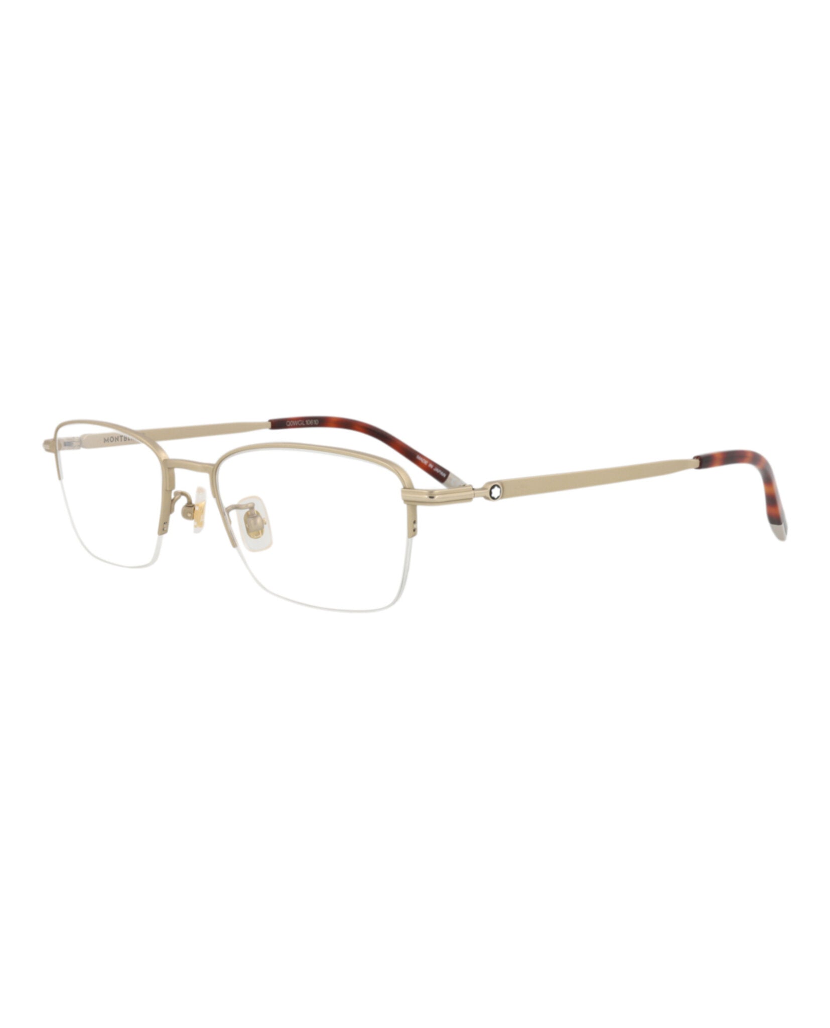 Montblanc Mens Square/Rectangle Gold Gold Transparent Fashion Designer Eyewear