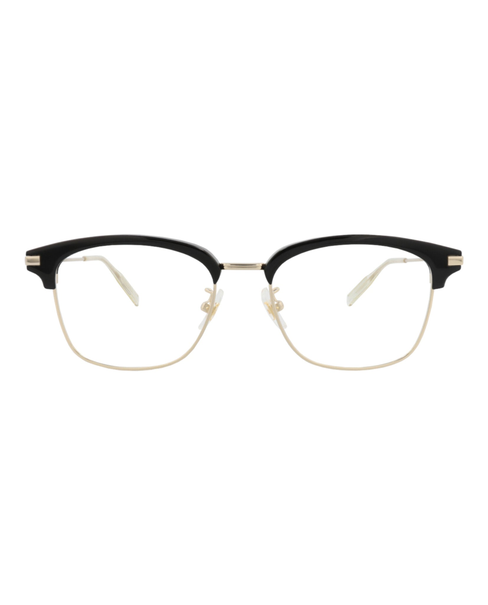 Montblanc Mens Square/Rectangle Black Gold Transparent Fashion Designer Eyewear