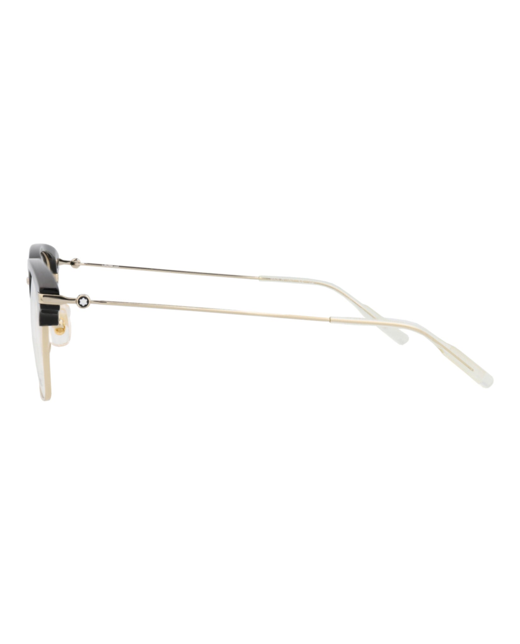 Montblanc Mens Square/Rectangle Black Gold Transparent Fashion Designer Eyewear