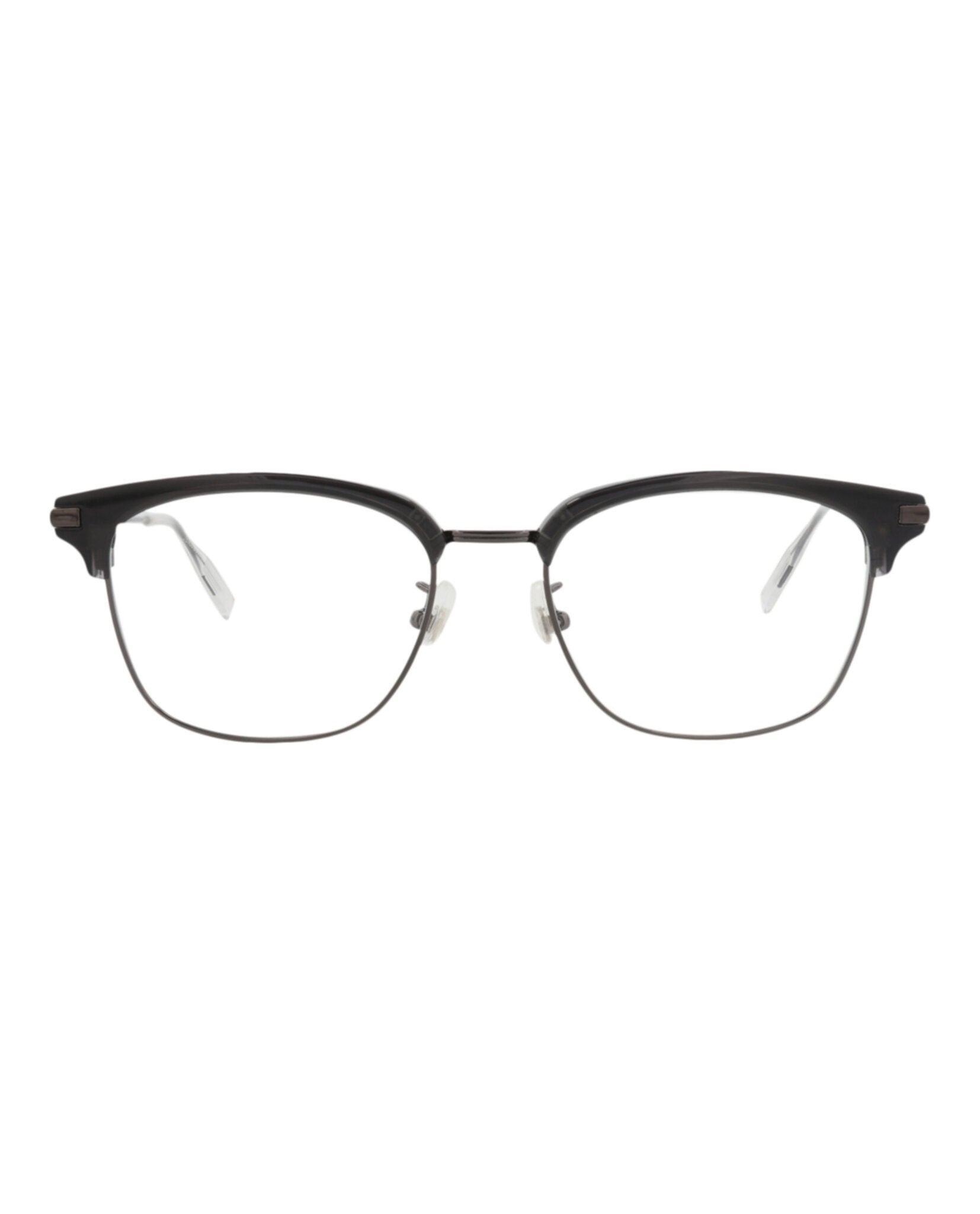 Montblanc Montblanc Mens Square/Rectangle Grey Ruthenium Transparent Fashion Designer Eyewear