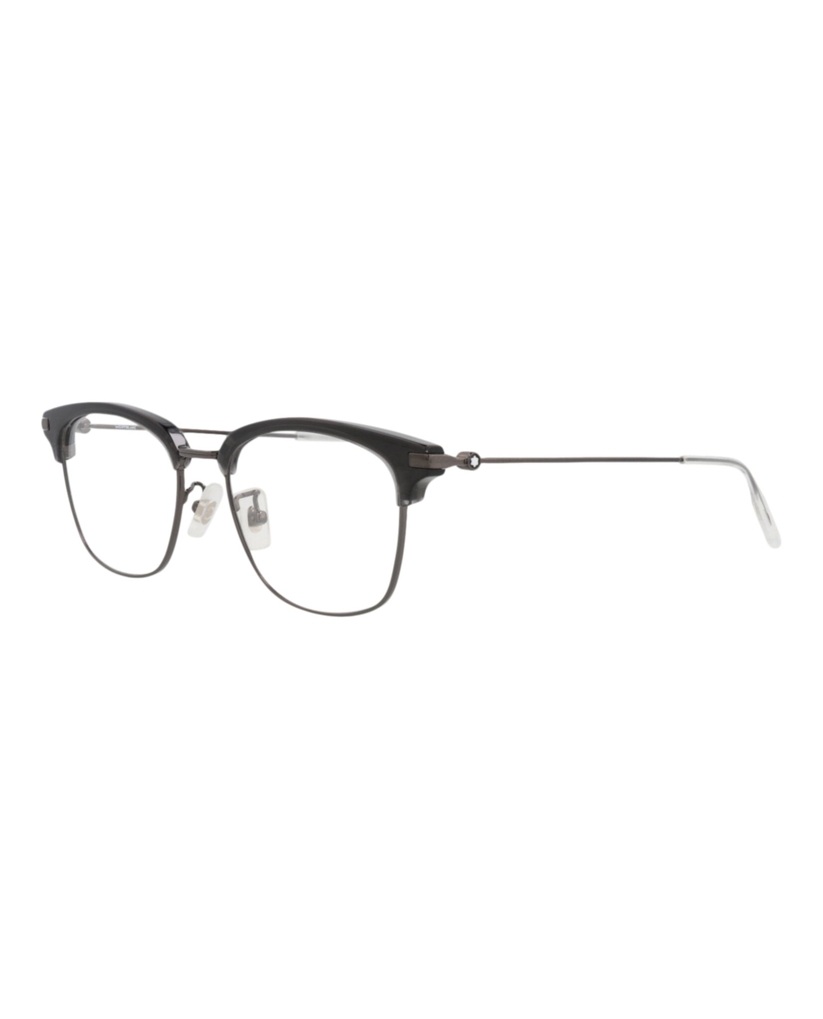 Montblanc Montblanc Mens Square/Rectangle Grey Ruthenium Transparent Fashion Designer Eyewear