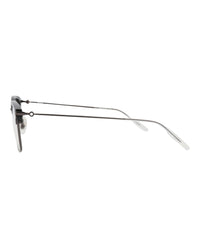 Montblanc Montblanc Mens Square/Rectangle Grey Ruthenium Transparent Fashion Designer Eyewear