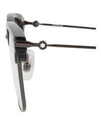 Montblanc Montblanc Mens Square/Rectangle Grey Ruthenium Transparent Fashion Designer Eyewear