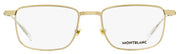 Montblanc Rectangular Eyeglasses MB0146O 002 Gold 51mm