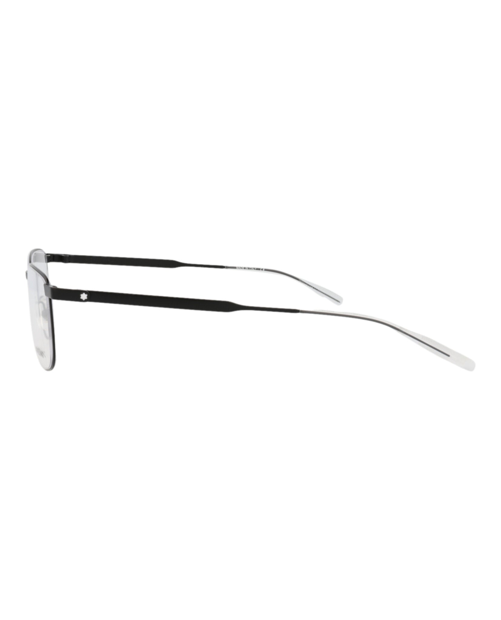 Montblanc Montblanc Mens Square/Rectangle Black Black Transparent Fashion Designer Eyewear