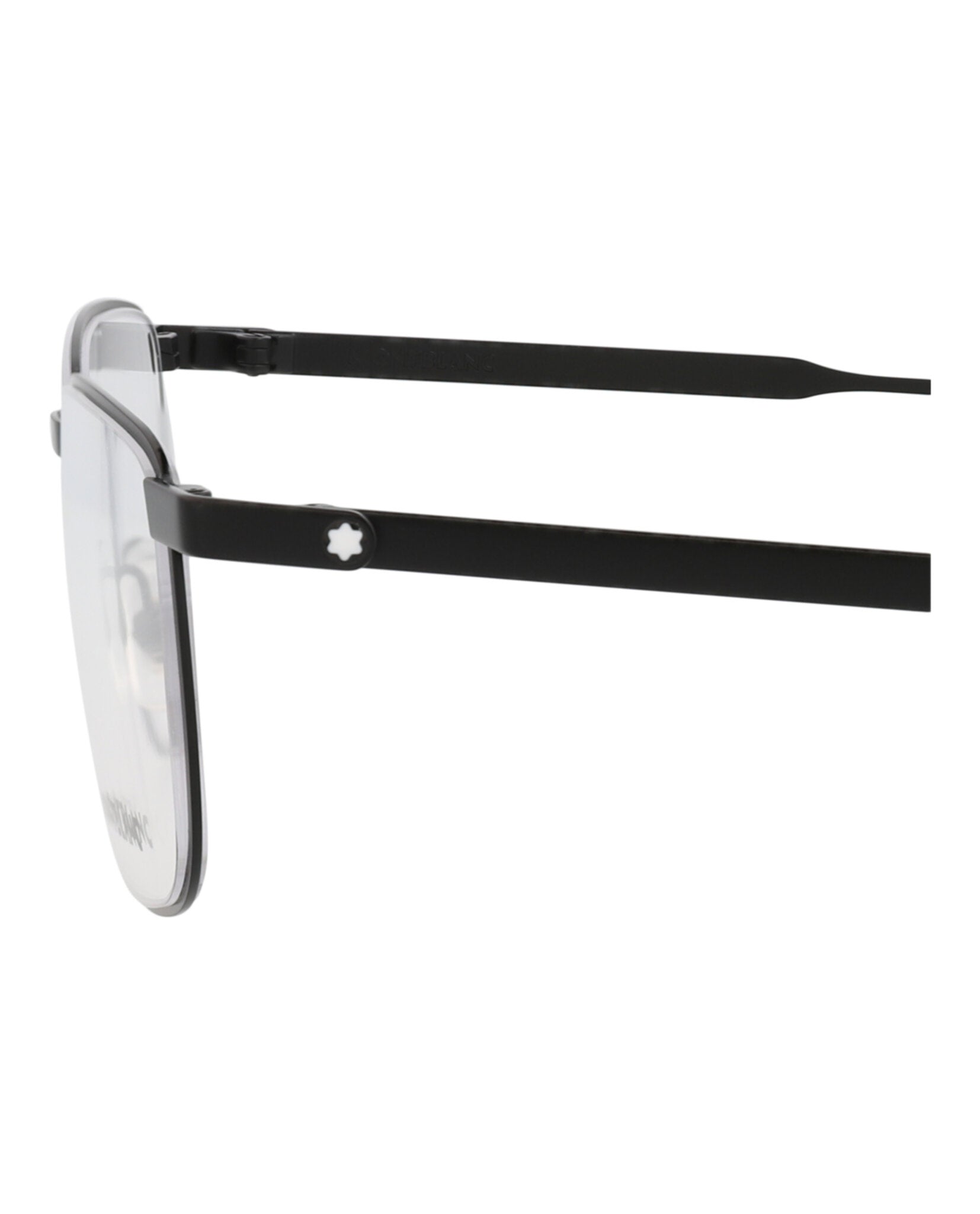 Montblanc Montblanc Mens Square/Rectangle Black Black Transparent Fashion Designer Eyewear