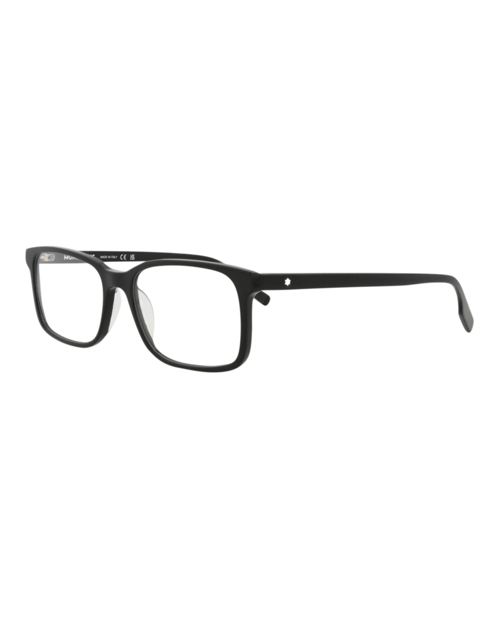 Montblanc Mens Square/Rectangle Black Black Transparent Fashion Designer Eyewear