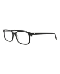 Montblanc Mens Square/Rectangle Black Black Transparent Fashion Designer Eyewear