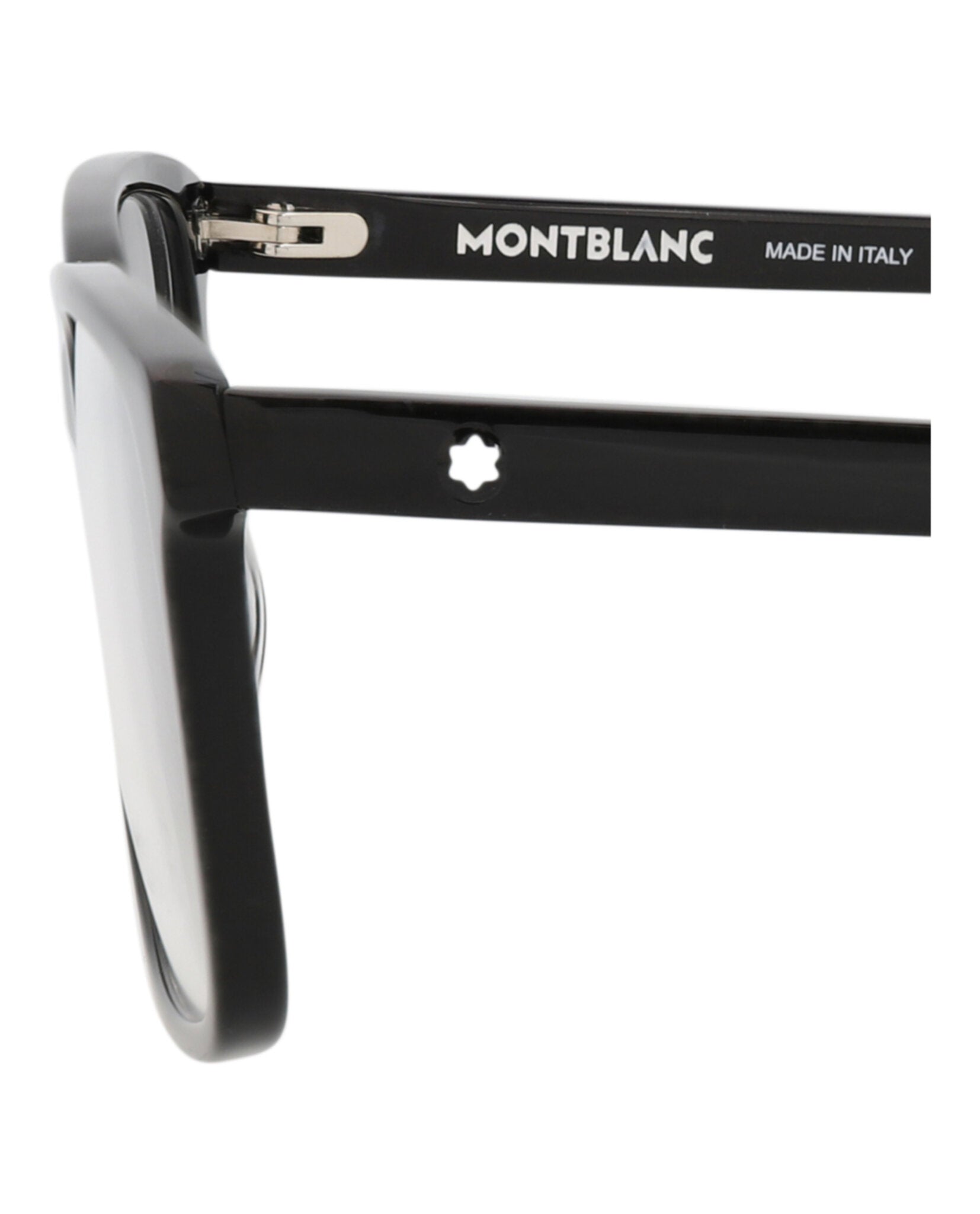 Montblanc Mens Square/Rectangle Black Black Transparent Fashion Designer Eyewear