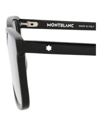 Montblanc Mens Square/Rectangle Black Black Transparent Fashion Designer Eyewear