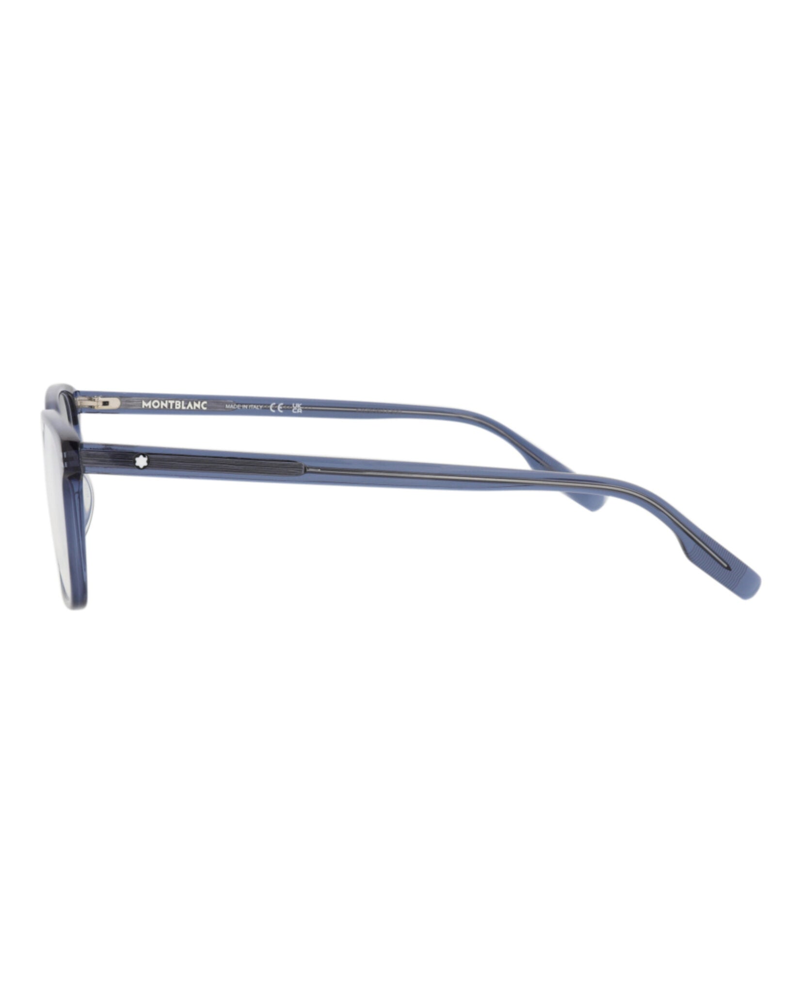 Montblanc Mens Square/Rectangle Blue Blue Transparent Fashion Designer Eyewear