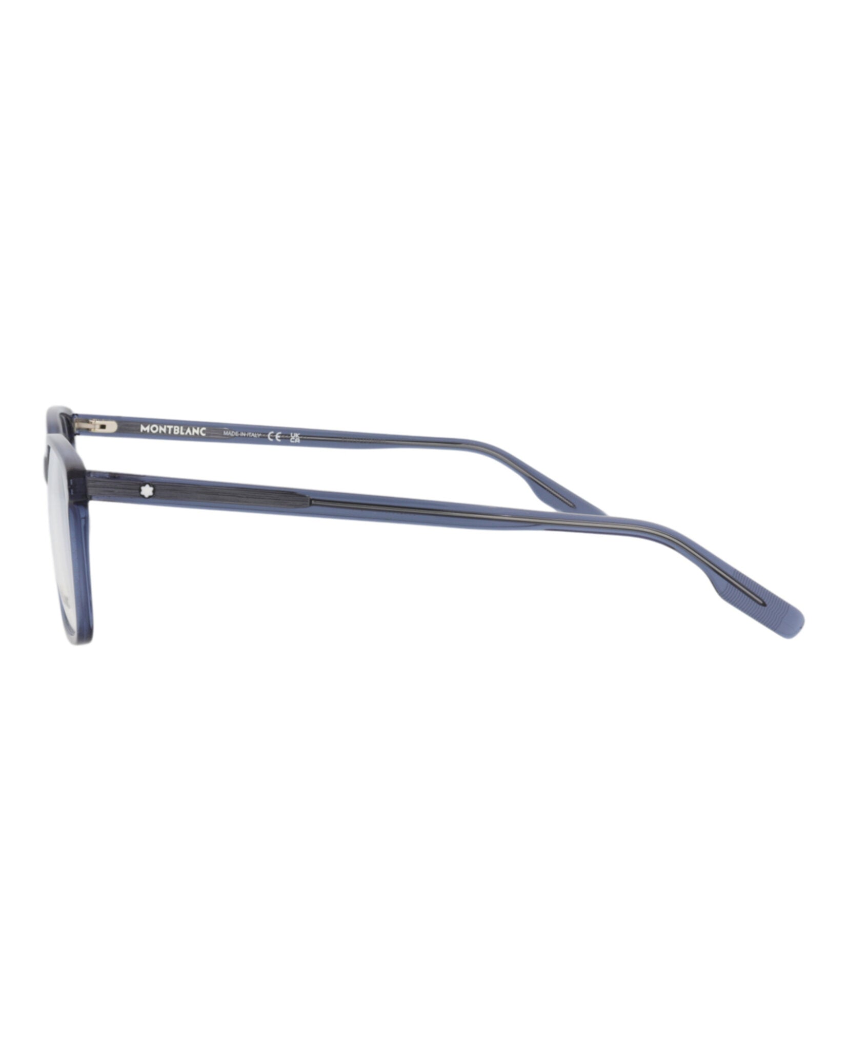 Montblanc Mens Square/Rectangle Blue Blue Transparent Fashion Designer Eyewear