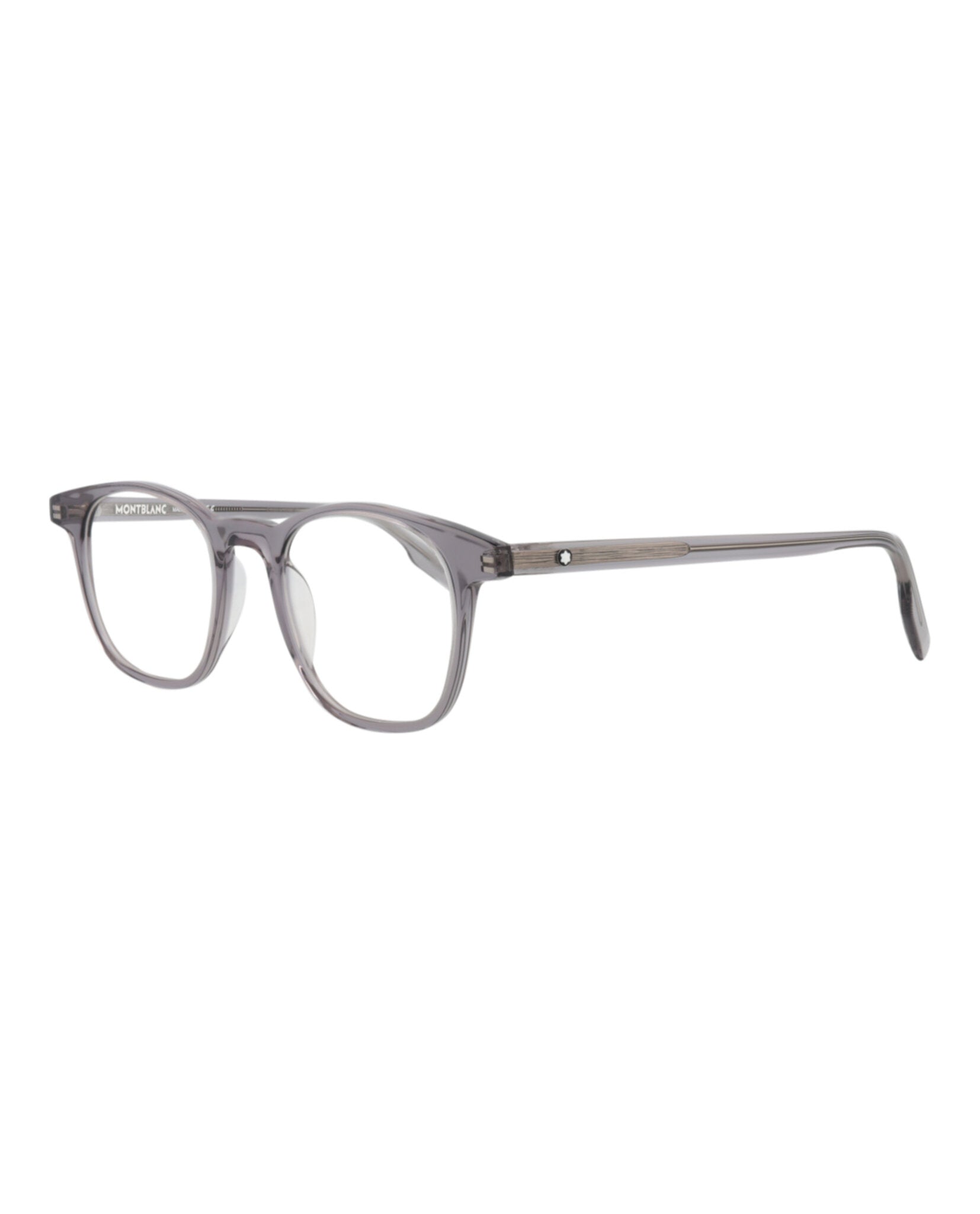 Montblanc Mens Round/Oval Grey Grey Transparent Fashion Designer Eyewear