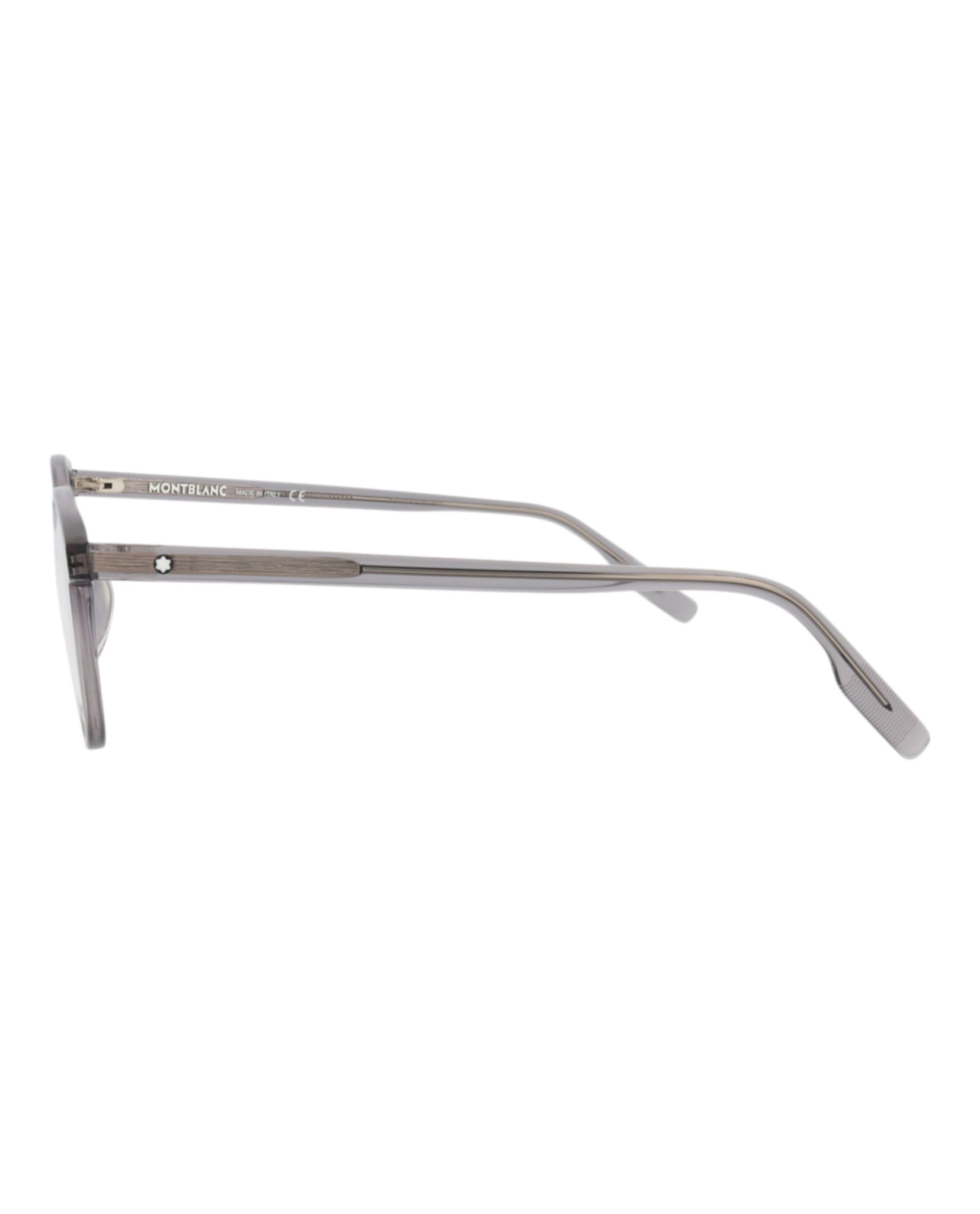 Montblanc Mens Round/Oval Grey Grey Transparent Fashion Designer Eyewear