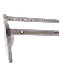 Montblanc Mens Round/Oval Grey Grey Transparent Fashion Designer Eyewear