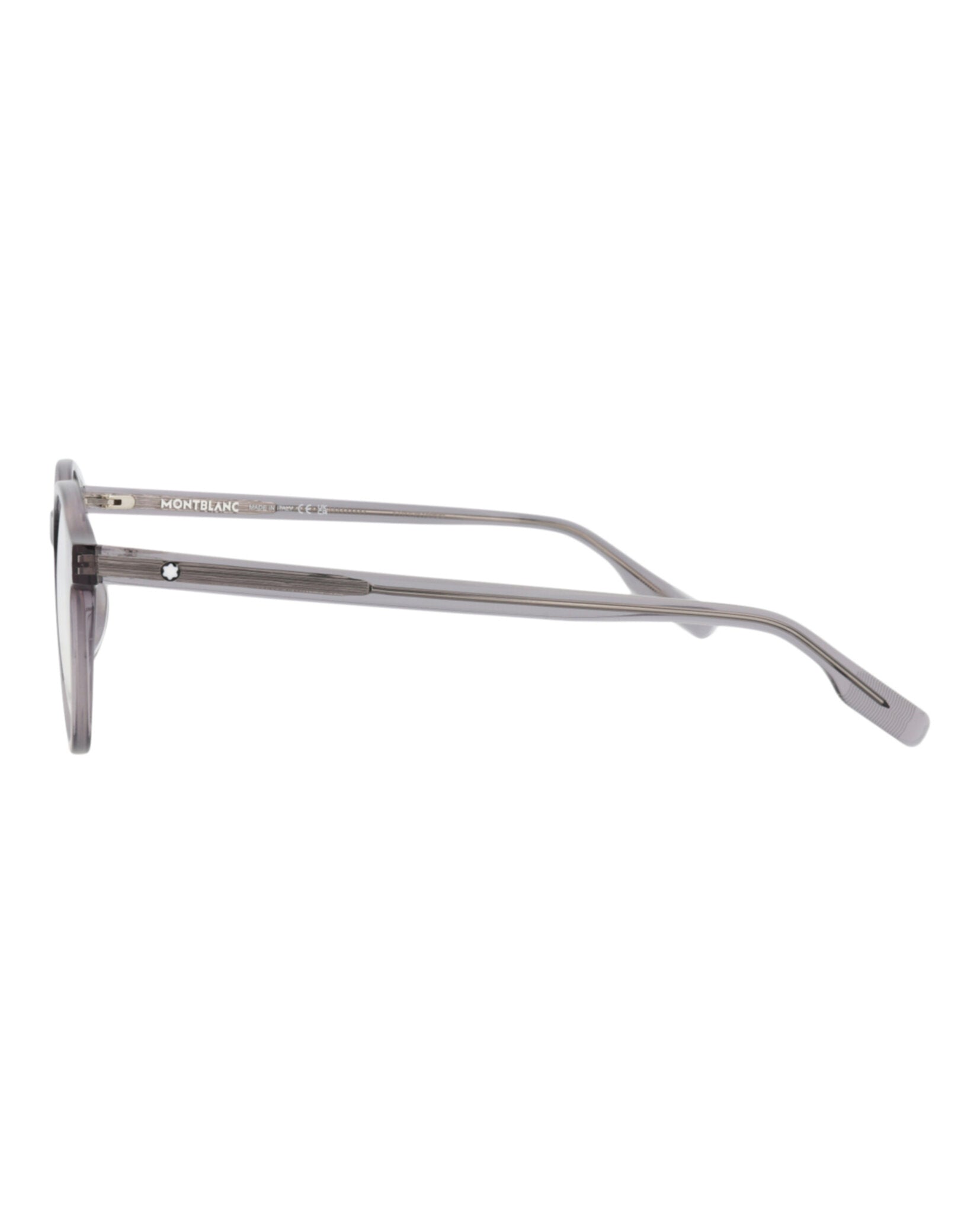Montblanc Mens Round/Oval Grey Grey Transparent Fashion Designer Eyewear