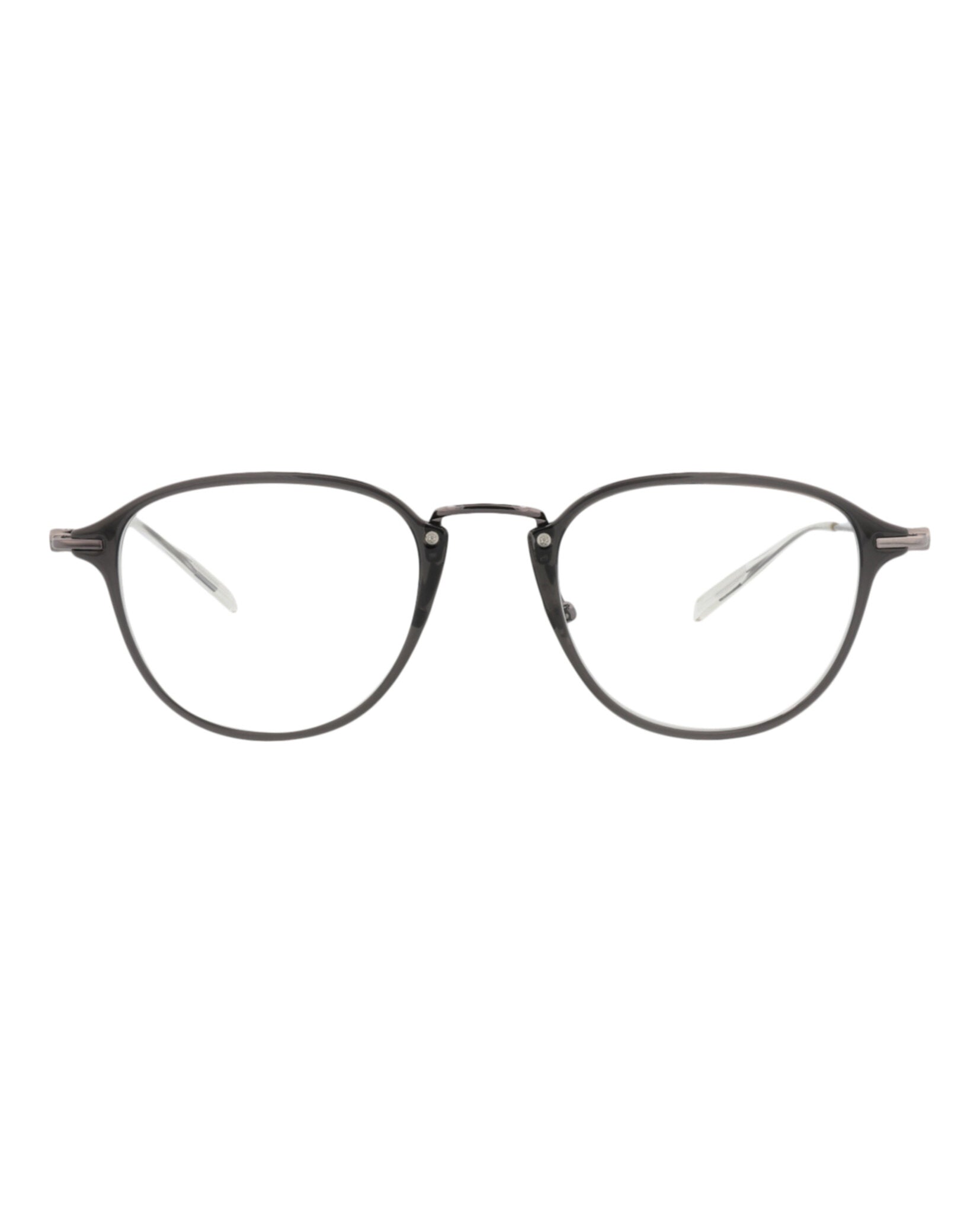 Montblanc Mens Round/Oval Grey Ruthenium Transparent Fashion Designer Eyewear