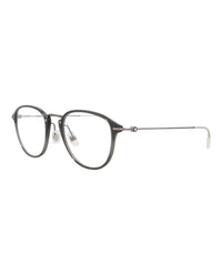 Montblanc Mens Round/Oval Grey Ruthenium Transparent Fashion Designer Eyewear