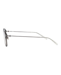 Montblanc Mens Round/Oval Grey Ruthenium Transparent Fashion Designer Eyewear