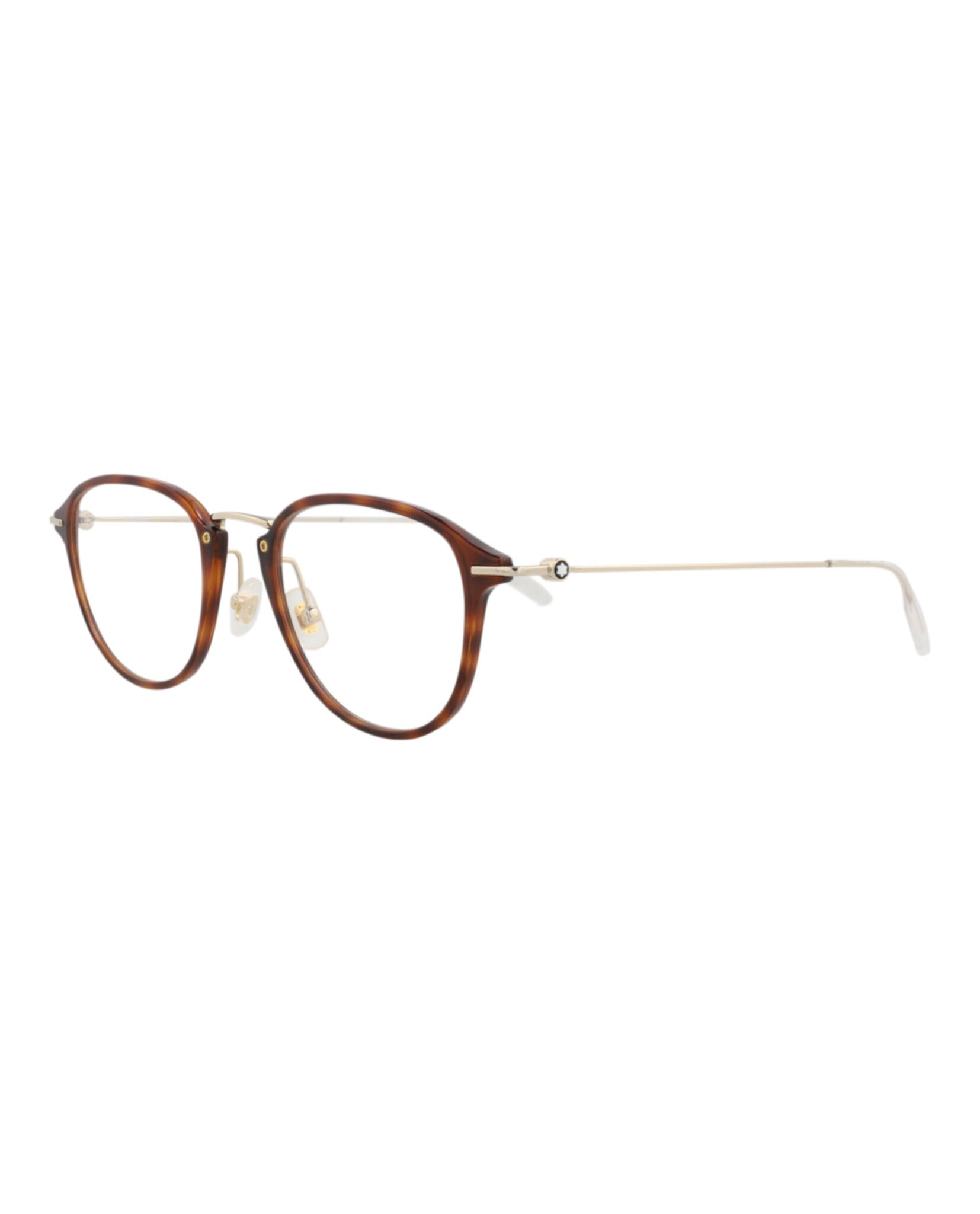 Montblanc Montblanc Mens Round/Oval Havana Gold Transparent Fashion Designer Eyewear