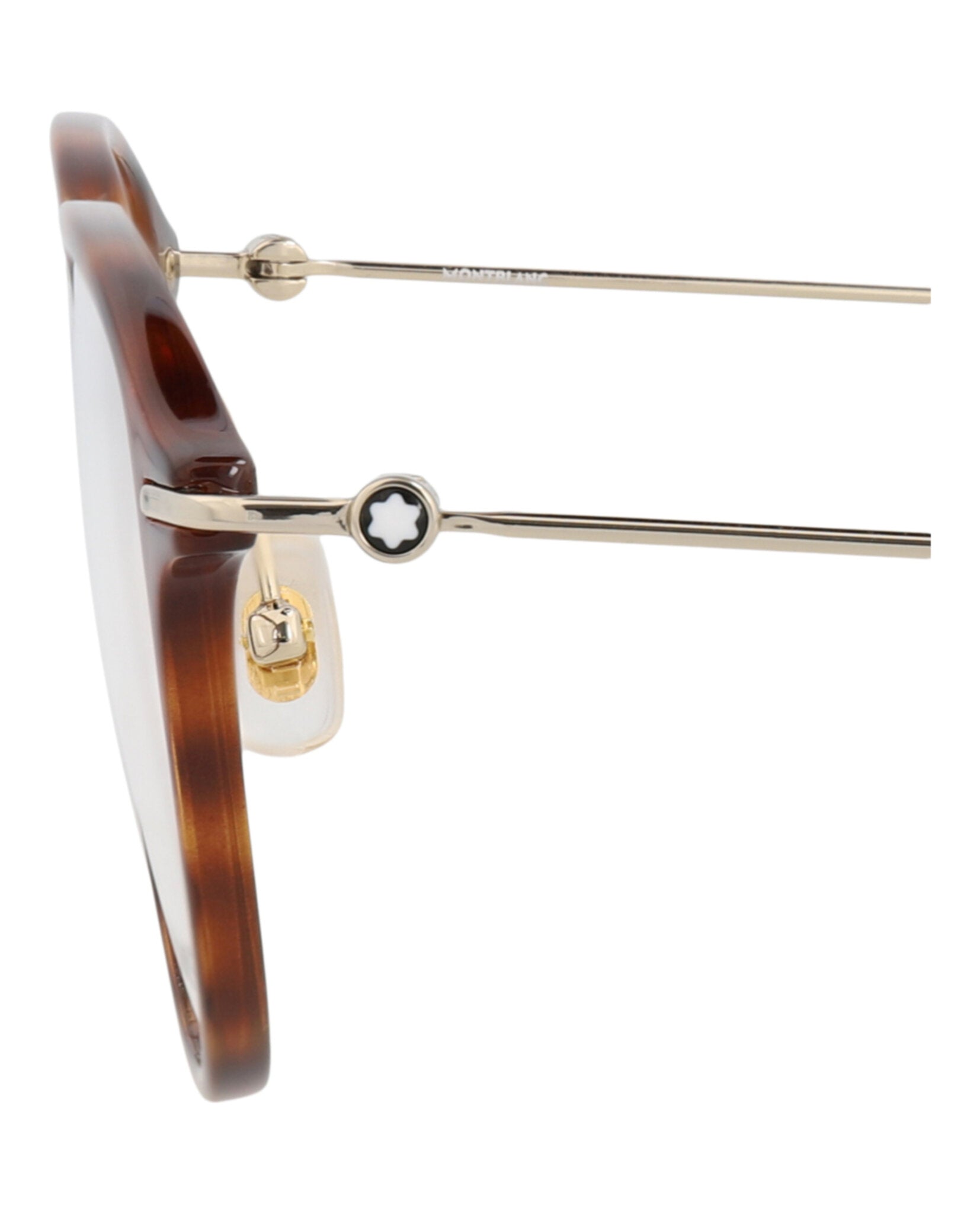 Montblanc Montblanc Mens Round/Oval Havana Gold Transparent Fashion Designer Eyewear