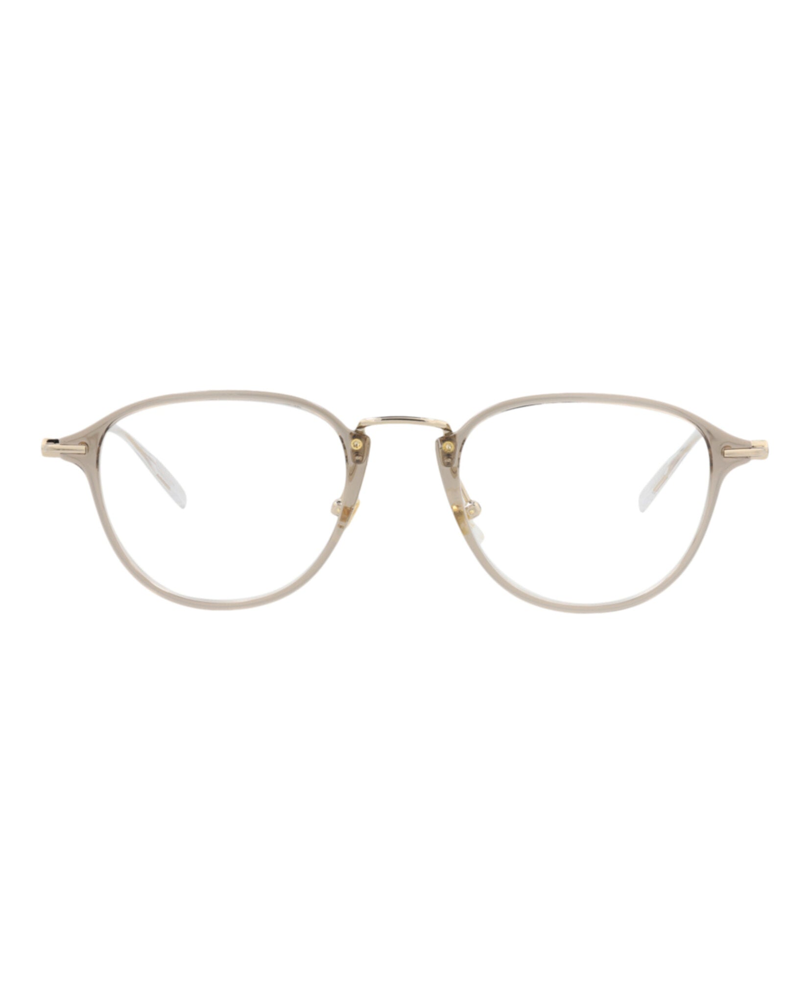 Montblanc Montblanc Mens Round/Oval Beige Gold Transparent Fashion Designer Eyewear